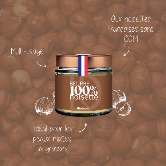 Beurre 100% Noisettes françaises sans OGM Biotanie
