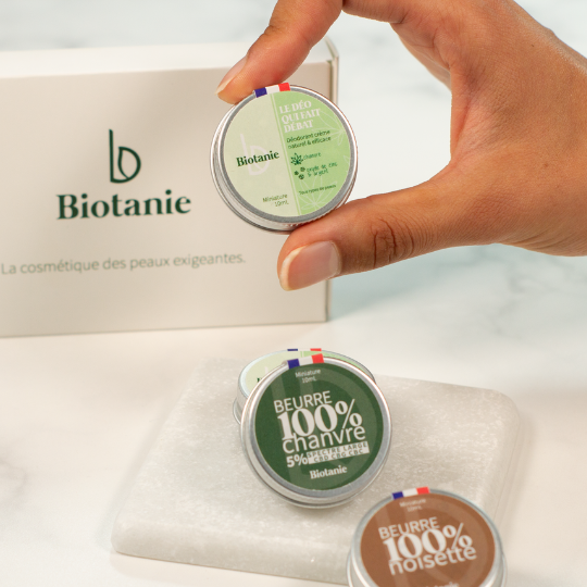 Coffret 6 miniatures cosmétiques Biotanie à emporter en voyage